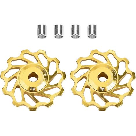 Rear Derailleur Pulley, 1 Pair Ceramic Road Bike Jockey Wheels, Rear Derailleur Roller with Installation Holes, Adapter Tubes (1/5)