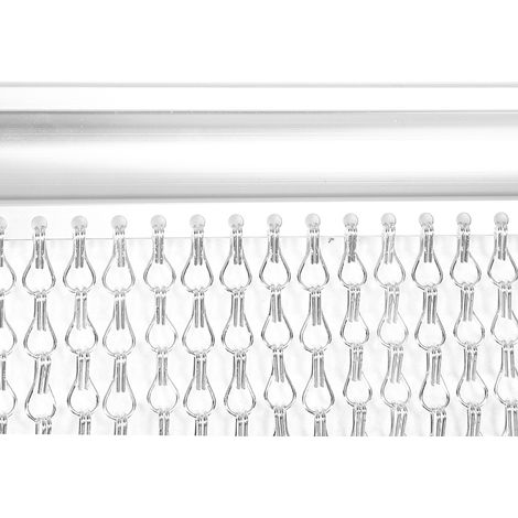 Rideau à lanières métalliques en aluminium 90 x 214,5 cm, anti-mouches et insectes, décoratif, pour porte. (1/5)