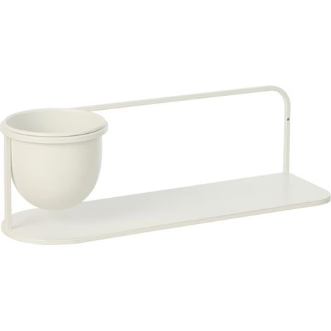 Étagère Murale Avec Cache-Pot "Duo" 53cm Blanc (1/4)