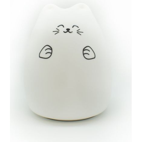 Lampada notturna a LED in silicone a forma di gatto con porta USB.
