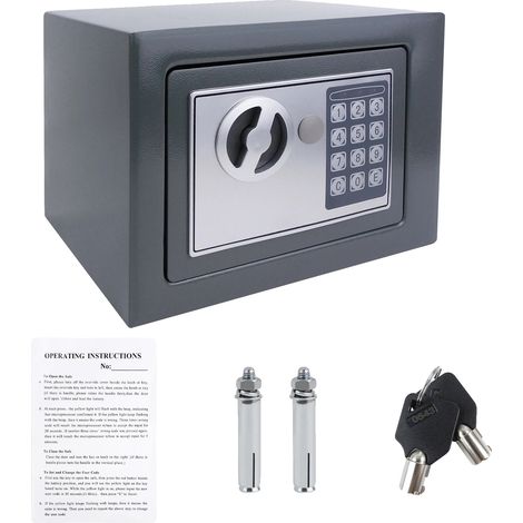 Seguro, cerradura digital, resistente a la humedad, 4,6 L, gris (1/2)