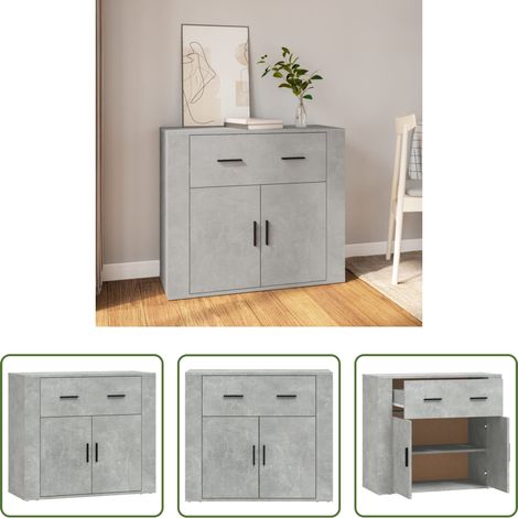 Armoire - Buffet Gris béton 80x33x70 cm Bois d'ingénierie (1/5)