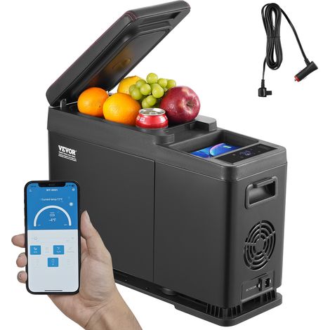 VEVOR Autokühlschrank, 12-Volt-Kühlschrank für die Armlehne des Autos, tragbarer 8-Liter-Gefrierschrank mit einer Zone, einstellbarer Temperaturbereich von -20 °C bis 20 °C, 12/24V DC und 100–240V AC (1/5)