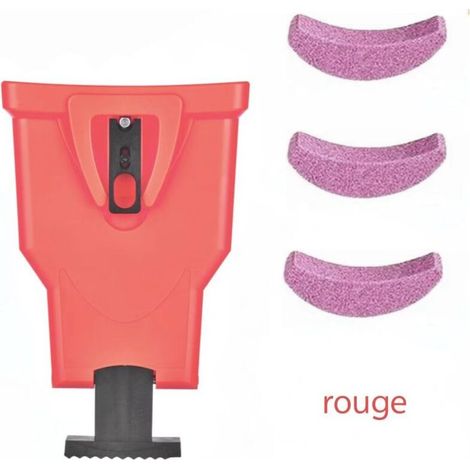 Affûteur de tronçonneuse, ensemble d'affûteur de tronçonneuse avec 3 pierres à aiguiser, outils de travail du bois rapides pour bûcherons, tondeuses à gazon, tronçonneuses(rouge) (1/4)