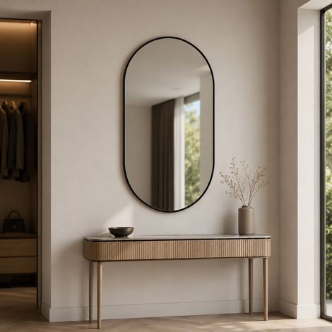 Lot elliptique 50x80cm miroir salle de bain mural pivotant réglable