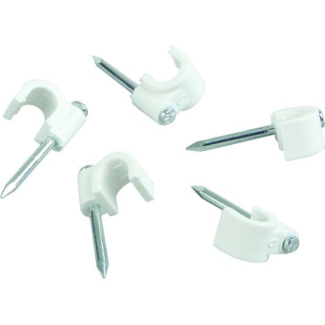 Schwaiger Nagelschellen Set ZIS60-20 532 20 Stk. weiß, mit 25mm Stahlnägeln Verstärker & Verteiler (1/2)