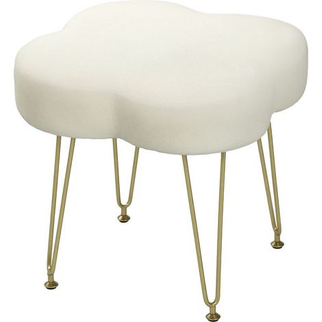 In shape of clover Rests-feet padded, seat in fabric, feet in steel, white broken (1/5)