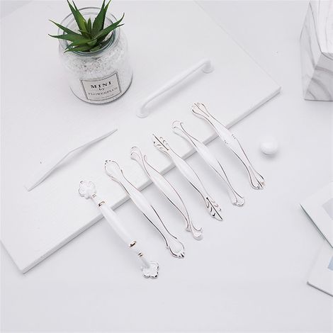 Poignée en alliage d'aluminium doré et blanc, style minimaliste (1/5)