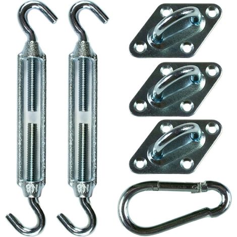 Koopman Kit Di Fissaggio Per Telo Ombreggiante 6 Pezzi In Acciaio Zincato