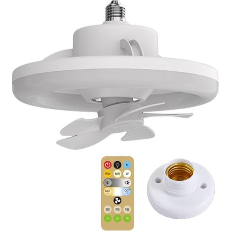 Deckenventilator mit LED-Beleuchtung, 3 Geschwindigkeitsstufen, Lampenfassung für Studentenwohnheim oder Büro – 26 cm