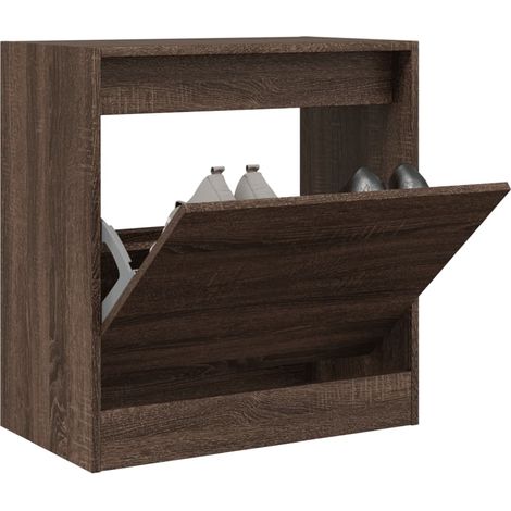 Schuhschrank Braun Eichen-Optik 60x34x63,5 cm Holzwerkstoff