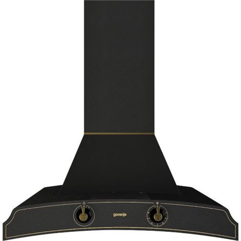 Gorenje DK63MCLB, Campana extractora decorativa con diseño retro y potente sistema de filtrado de aire, Negro