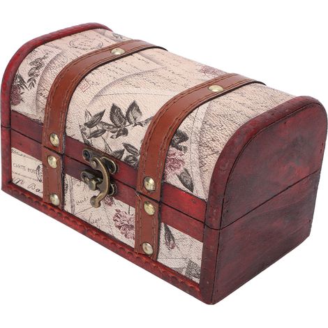 Coffret de Rangement Cosmétique Rétro Européen, Boîte à Bijoux Décorative Style Antique, Coffre à Trésor pour Maison, Étui de Rangement Vintage (1/5)