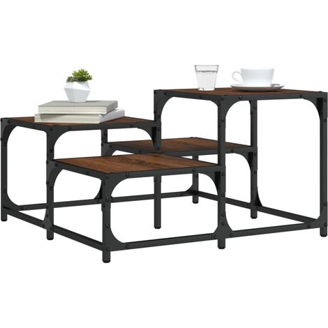 Couchtisch Braun Eichen-Optik 68x68x40 cm Holzwerkstoff