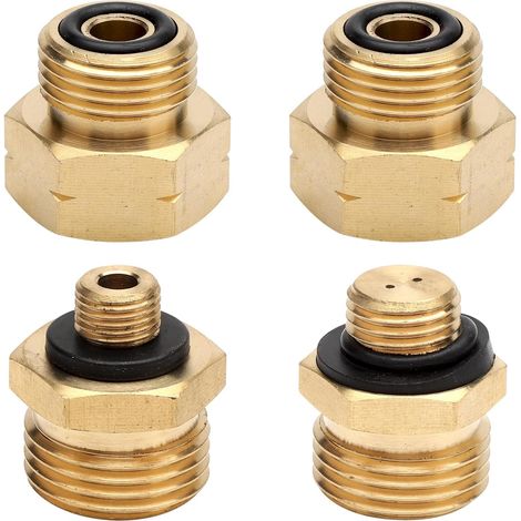 Adaptateur gaz Allemand Kit de 4 adaptateurs pour Adaptateur Bouteille gaz raccord gaz en Laiton pour Le raccordement de détendeurs à des Bouteilles de gaz étrangères (1/5)