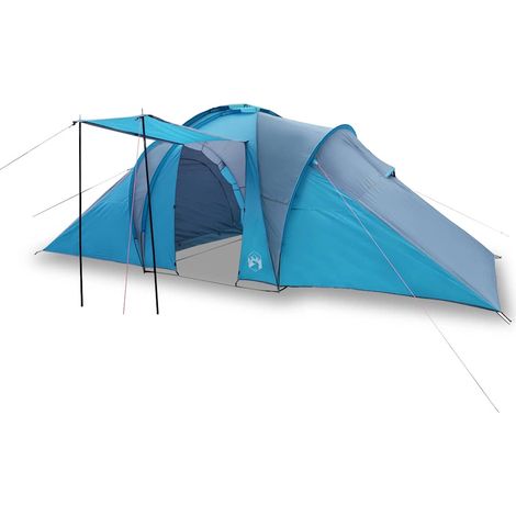 vidaXL Tienda de campaña familiar iglú 6 personas impermeable azul (1/2)