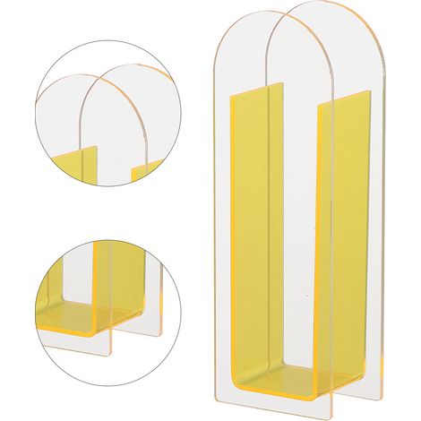 Vase de Fleurs Acrylique - Vase Décoratif Moderne en Acrylic Transparent Coloré avec Effet Lemon Yellow - Unique pour Décor de Table (1/5)