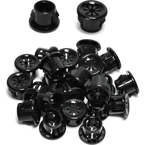 50 Kabelklemmen, 11 mm Durchmesser, runde Nylon-Kabelklemmen für Bürokabel, schwarz (1/5)