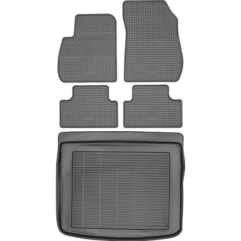 Juego de alfombrillas de goma para coche y alfombrilla para maletero para Opel Zafira C Minivan (2012-2019).