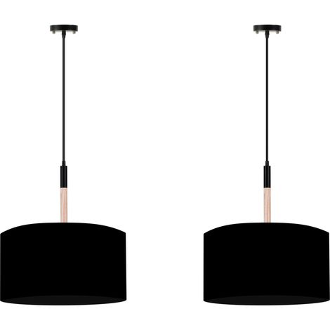 KONSIMO PLISO 2er Set Hängelampen im skandinavischen Stil , Schwarz (1/3)