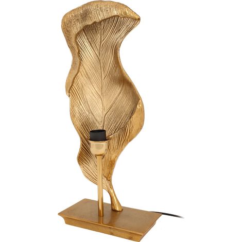 Lampada da tavolo Cosima in alluminio dorato a forma di foglia (1/4)