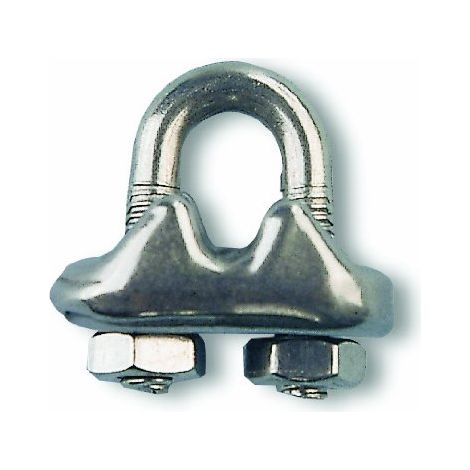 Serre-câble étrier, Acier inoxydable, Pour câble Diam. 6 mm, Fixation De 2 Câbles, Permet De Serrer Des Câbles De Diamètres Importants, Blocage Efficace Du Câble, Sécurité Accrue