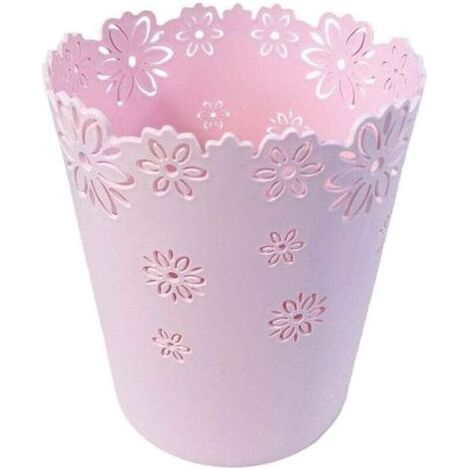 Corbeille À Papier - Forme De Fleur Creuse - Plastique Épais Non Toxique - Pour Salon Salle De Bain Bureau - 1 Pièce (1/5)
