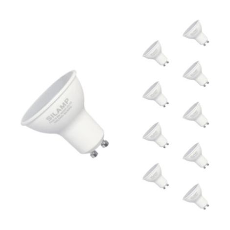 Ampoule LED GU10 6W 220V SMD2835 PAR16 10LED 100° - Pack de 10 - Blanc Neutre 4000K - 5500K - SILAMP