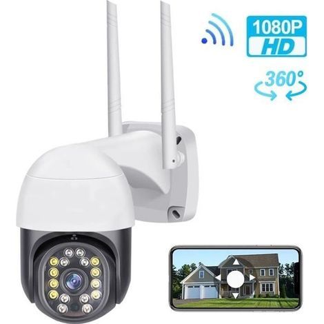 Prumya 1080P Outdoor WiFi Surveillance Camera - Two-Way Audio - IP66 Motion Detector (1/4)