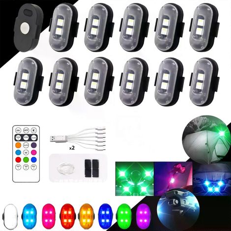Kabellose LED-Blitzleuchte mit Fernbedienung, 8 Farben, USB-aufladbar, Warn- und Antikollisionslampe für Auto, Motorrad, Fahrrad und Flugzeug (1/4)