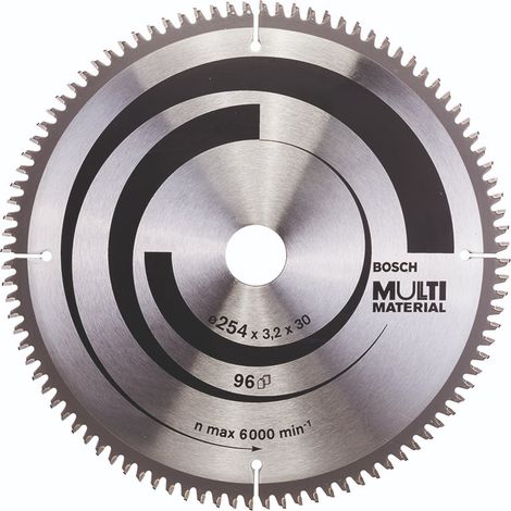 BOSCH DISCO SIERRA MULTIMATERIAL PARA SIERRAS INLGETADORAS Diámetro disco x eje (mm) 254x30 Número de dientes 96