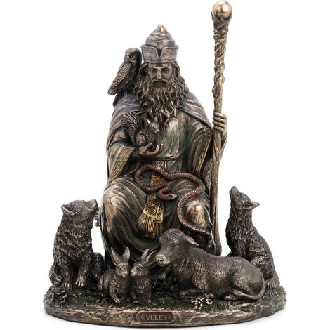 Signes Grimalt Figure de figure de personne  Figure Veles God Slave Bronze Golden 21x13x17cm 27363
