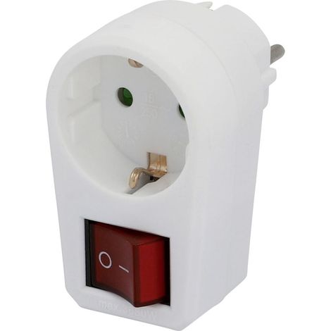Zwischenstecker mit Schalter weiß Steckdose Zwischensteckdose Adapter (1/3)