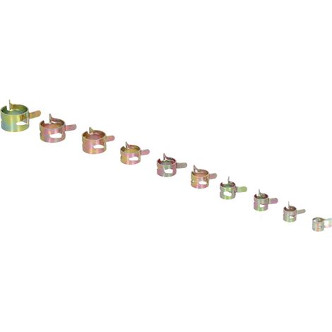 100-teiliges Set verzinkter, elastischer, verstellbarer Schlauchschellen, deutsche Ausführung, Rohrschellen, Set FS090222 (1/5)