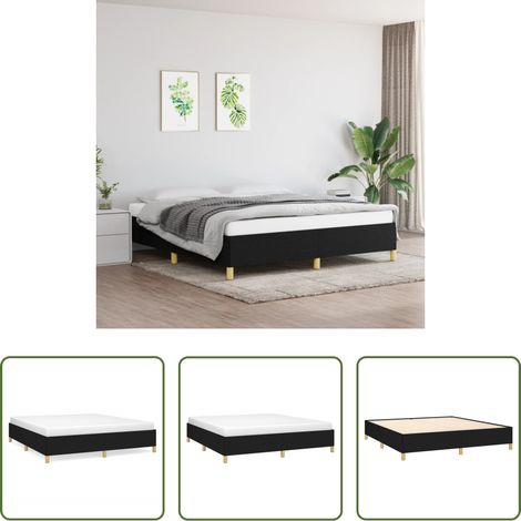 vidaXL Matratze - Boxspringbettgestell Schwarz 160x200 cm Stoff (1/5)