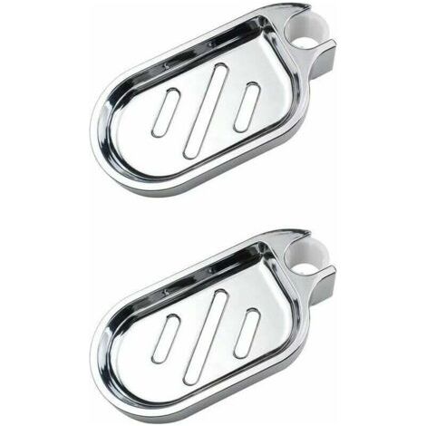 Porte Savon pour Barre de Douche 22mm, Porte-Savon Douche en ABS Plastique, Support de Savon de Douche, 2 psc, (1/5)