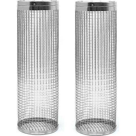 Panier à griller à roulettes (2 pièces) - Le meilleur panier à griller qui soit - Grille ronde en acier inoxydable