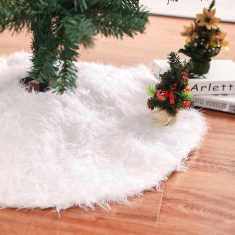 (blanc, Jupe De Sapin De Nol 90cm, Tapis De Sapin De Nol 90cm, Dcoration De Sapin De Nol En Peluche, Couvre-pieds De Sapin De Nol Jupe De Sapin De (1/5)