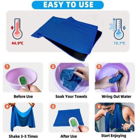 Ensemble de 10 serviettes rafraîchissantes, serviettes de sport à séchage rapide pour fitness, yoga et autres activités physiques (1/5)
