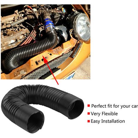 Tubo flessibile di espansione universale per presa d'aria modificata per auto Ej.Life, 63 mm, in plastica.