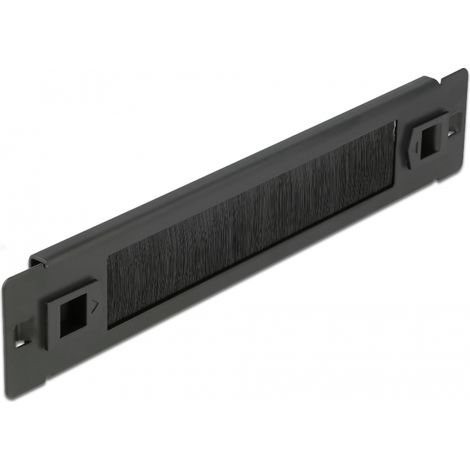 Delock Cepillo de gestiÃ³n de cables sin herramienta 1U negro de 10â