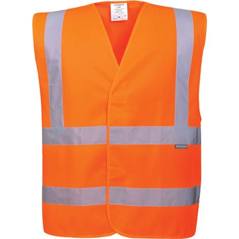 Chaleco de alta visibilidad con cierre autoadherente, de 2 bandas C470 4X/5X Naranja