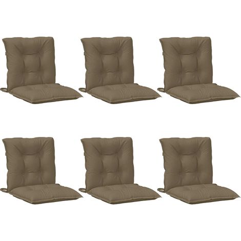 Maison Exclusive - Cuscini Sedia Schiena Bassa 6 pz Tortora Mélange Tessuto (1/5)