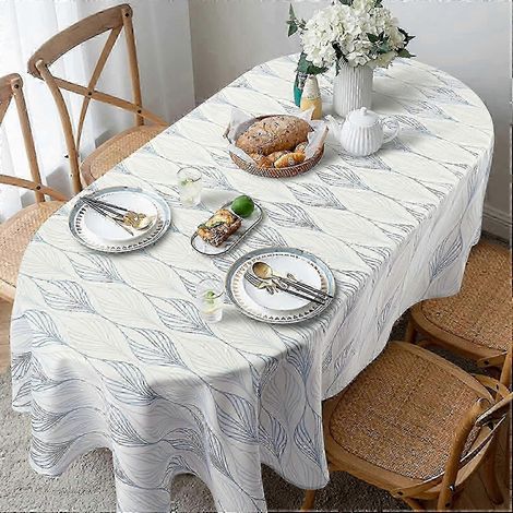 Nappe ovale imperméable pour une utilisation intérieure et extérieure : nappe décorative pour la maison et la salle à manger (1/5)