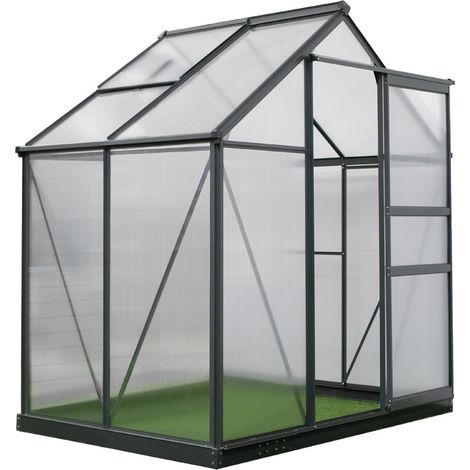 Westmann Aluminium Gewächshaus Flora 64  Anthrazit  132x192x202 cm