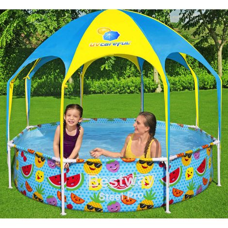 Piscine hors sol Steel Pro UV Careful pour enfants avec auvent 244x51 cm -BonneVie43913 (1/5)