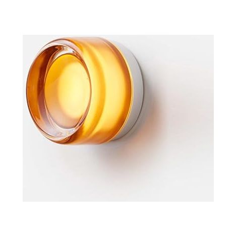 Applique murale/plafonnier LED rond et minimaliste moderne de couleur ambre avec abat-jour en acrylique