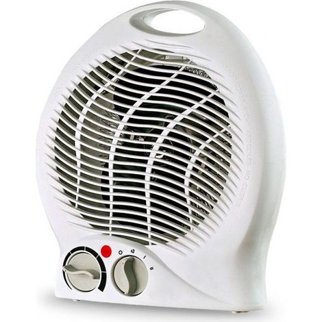 Chauffage soufflant 2000 watts avec thermostat – Protection contre surchauffe – Dimensions 22x11x28H cm – Pour salle de bain et espaces confinés – Mediawave Store (1/2)
