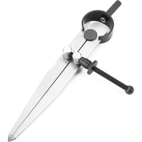 Trockenpunktzirkel, 100 mm federbelasteter Zeichenzirkel mit flachem Schenkel, verstellbare, arretierbare Spitze aus Kohlenstoffstahl zum Zeichnen von Bögen, Kreisen und Trennlinien (1/5)