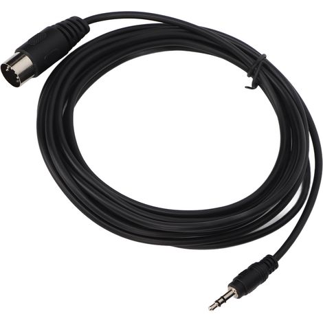 Câble audio DIN 5 broches mâle vers 3,5 mm, anti-nœuds, signal clair, pour équipements audio, 3 m (9,8 pi) (1/5)
